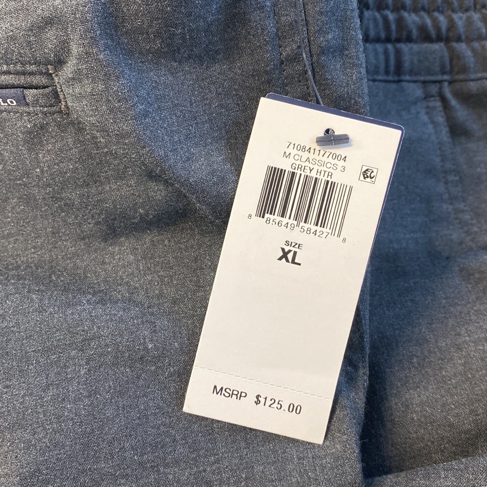 Polo Ralph Lauren Stretch Tailored Slim Fit Grey Elastic Waist Pants Men's XL - Picture 4 of 9